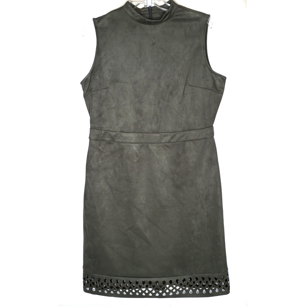 NWT I LE New York Green Suede Sleeveless Dress